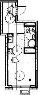 Планировка — Foreville, Студия, 21 м²