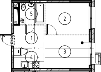 Планировка — Foreville, 1-комн., 33 м²