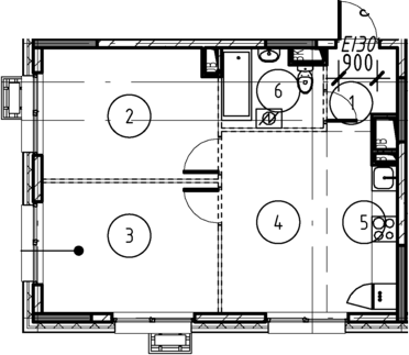 Планировка — Foreville, 2-комн., 50 м²