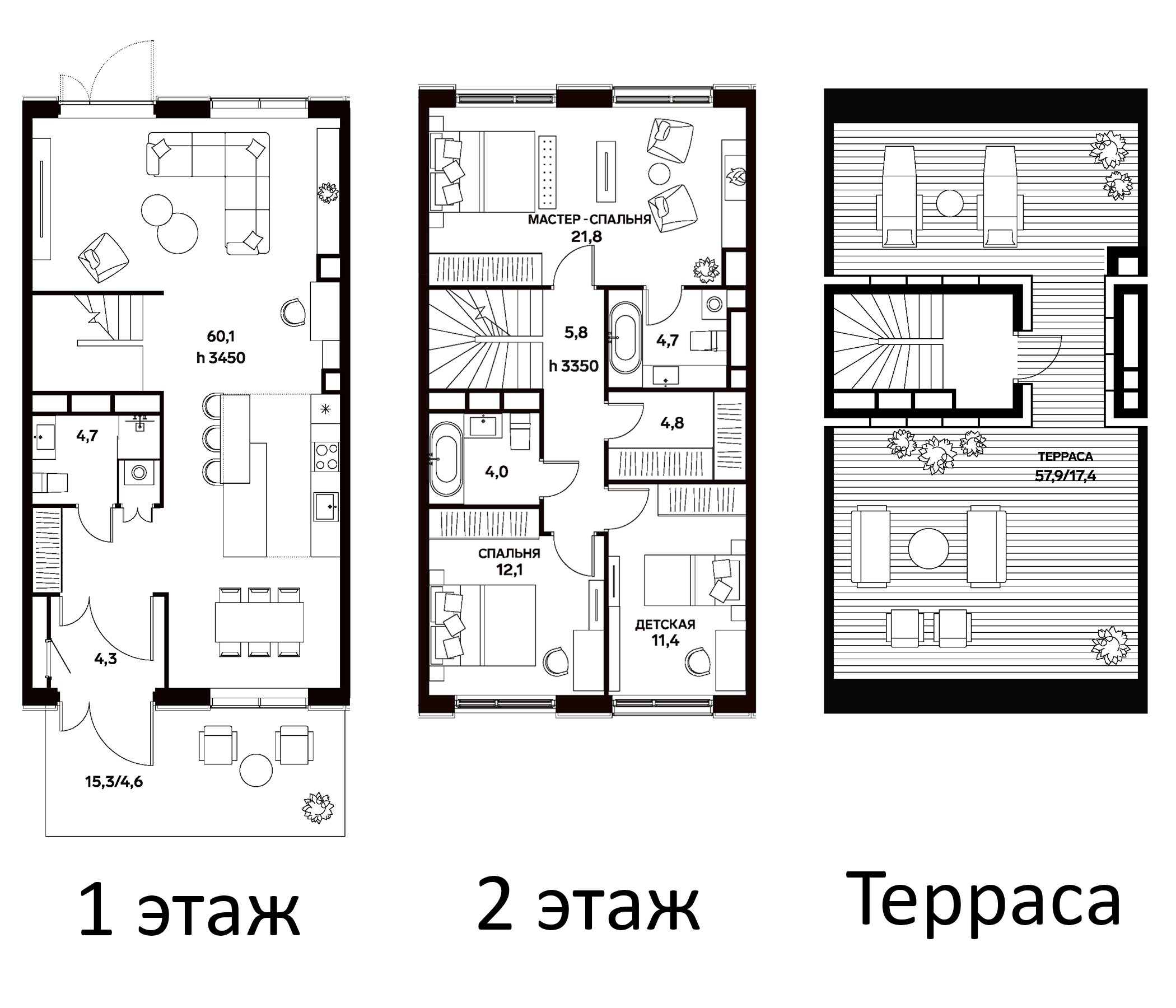Планировка — ALIA, 3-комн., 141 м²
