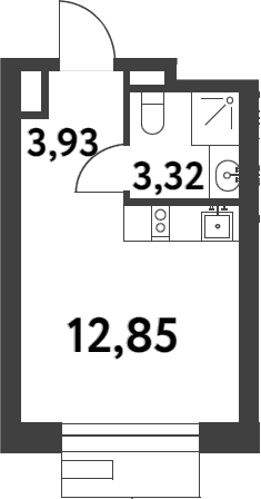 Планировка — Smart Garden, Студия, 21 м²