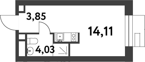 Планировка — Smart Garden, Студия, 21 м²