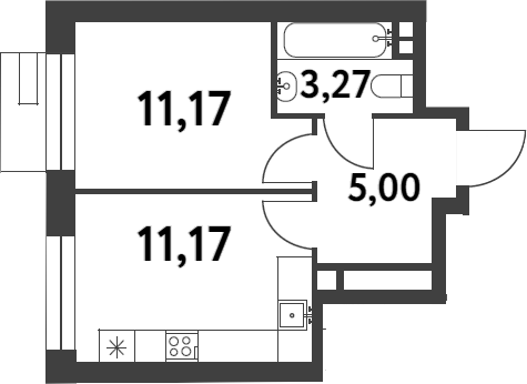 Планировка — Smart Garden, 1-комн., 31 м²