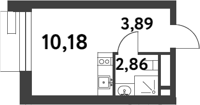 Планировка — Smart Garden, Студия, 18 м²