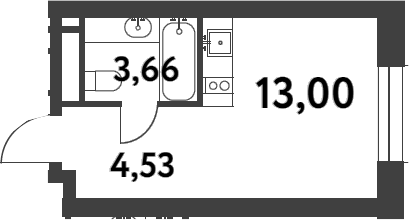 Планировка — Smart Garden, Студия, 21 м²