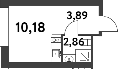 Планировка — Smart Garden, Студия, 18 м²