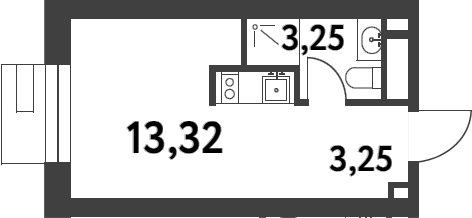 Планировка — Smart Garden, Студия, 20 м²
