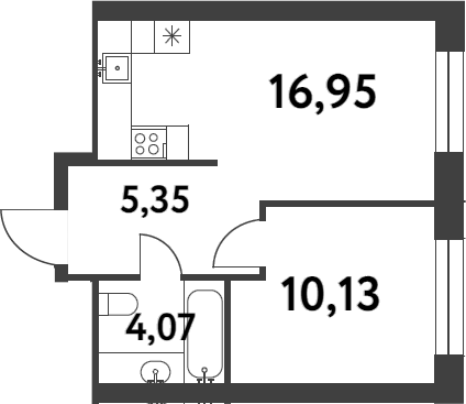 Планировка — Smart Garden, 1-комн., 37 м²