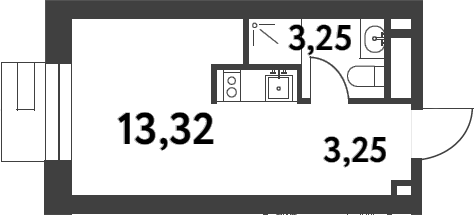 Планировка — Smart Garden, Студия, 20 м²