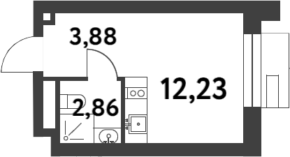 Планировка — Smart Garden, Студия, 18 м²