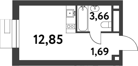 Планировка — Smart Garden, Студия, 21 м²