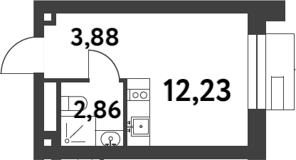 Планировка — Smart Garden, Студия, 18 м²