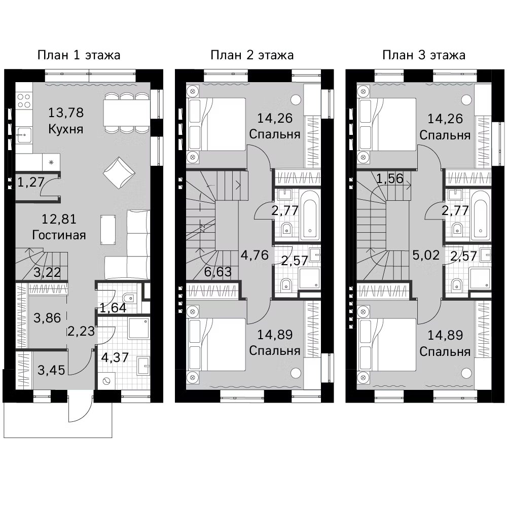 Планировка — Мартемьяново Клаб, 4-комн., 134 м²