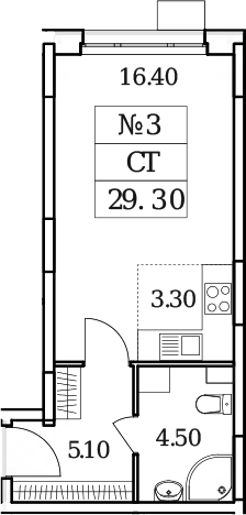 Планировка — Облака 2.0, Студия, 29 м²