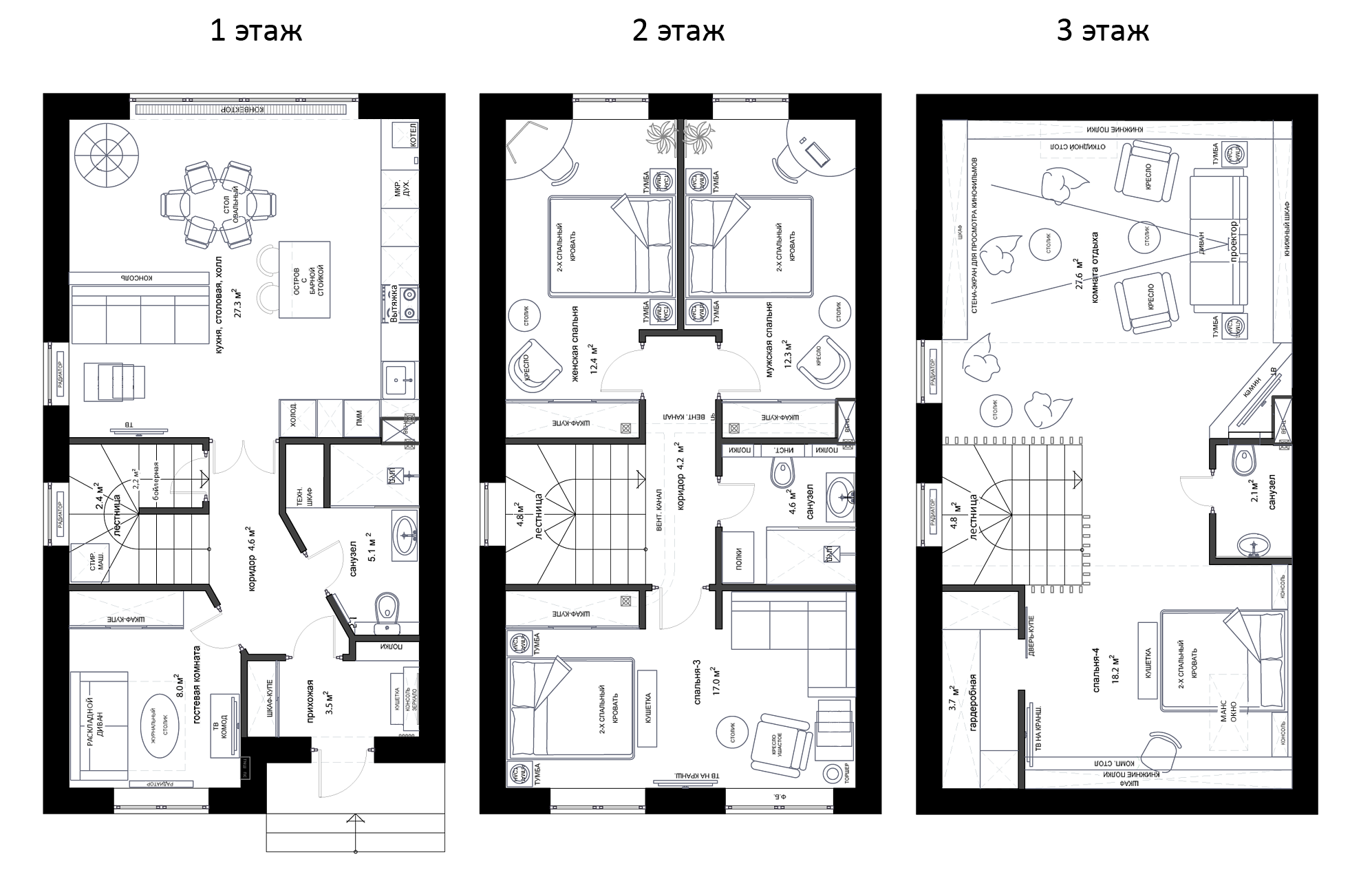 Планировка — Александрия Таун, 6-комн., 145 м²