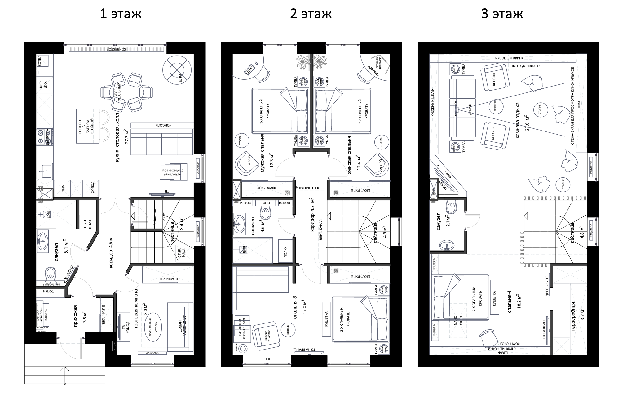 Планировка — Александрия Таун, 6-комн., 145 м²