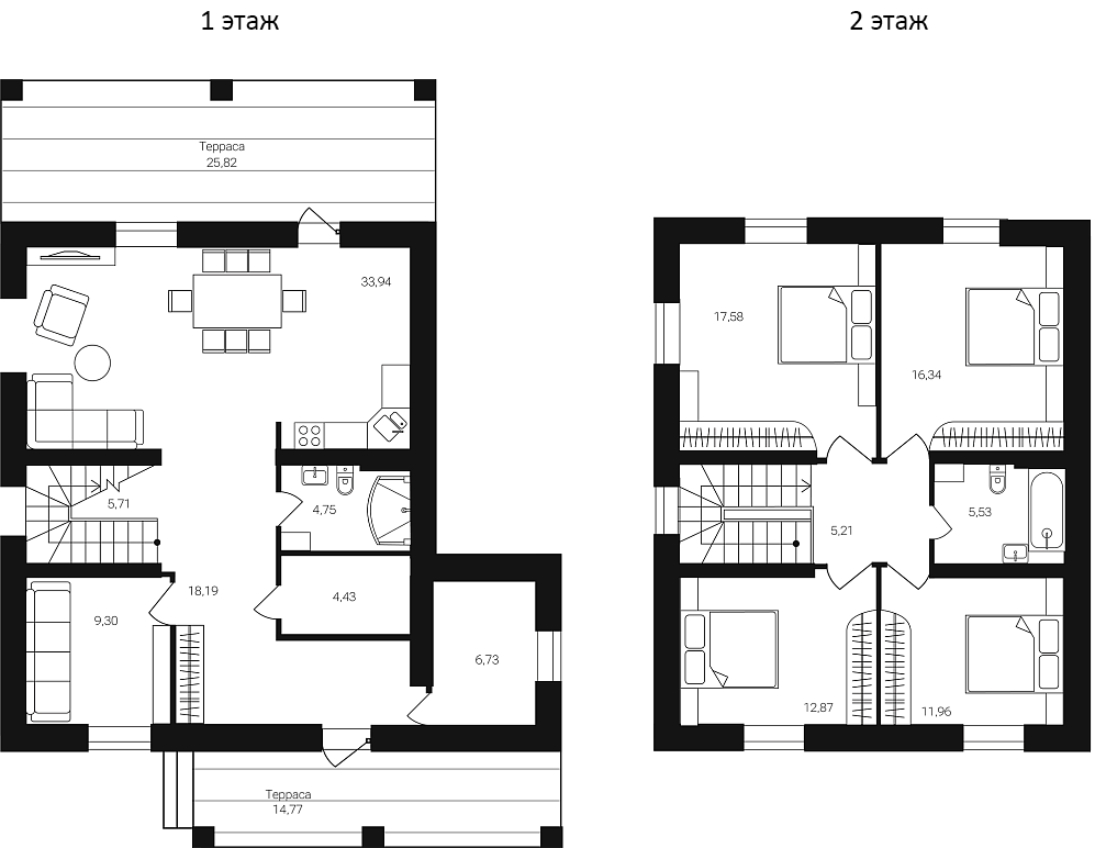 Планировка — Коттеджный поселок Katuar, 5-комн., 165 м²