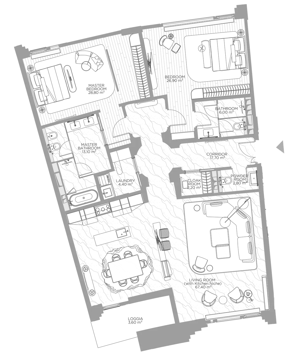 Планировка — Николь, 2-комн., 167 м²