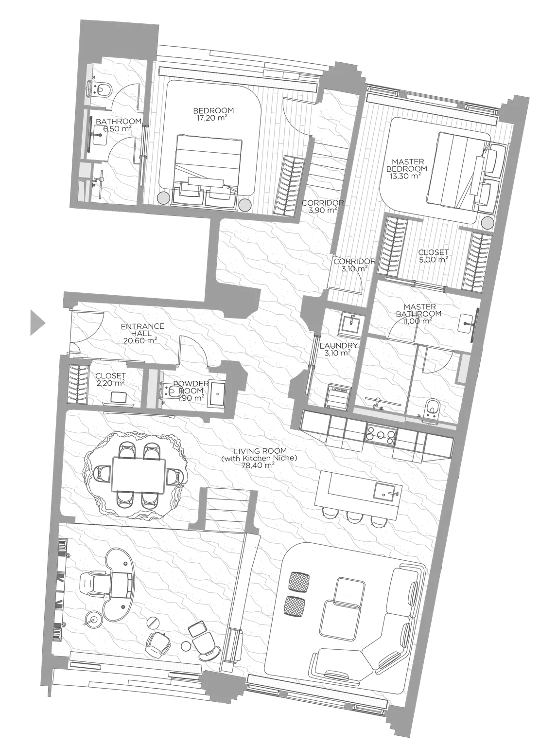 Планировка — Николь, 2-комн., 163 м²