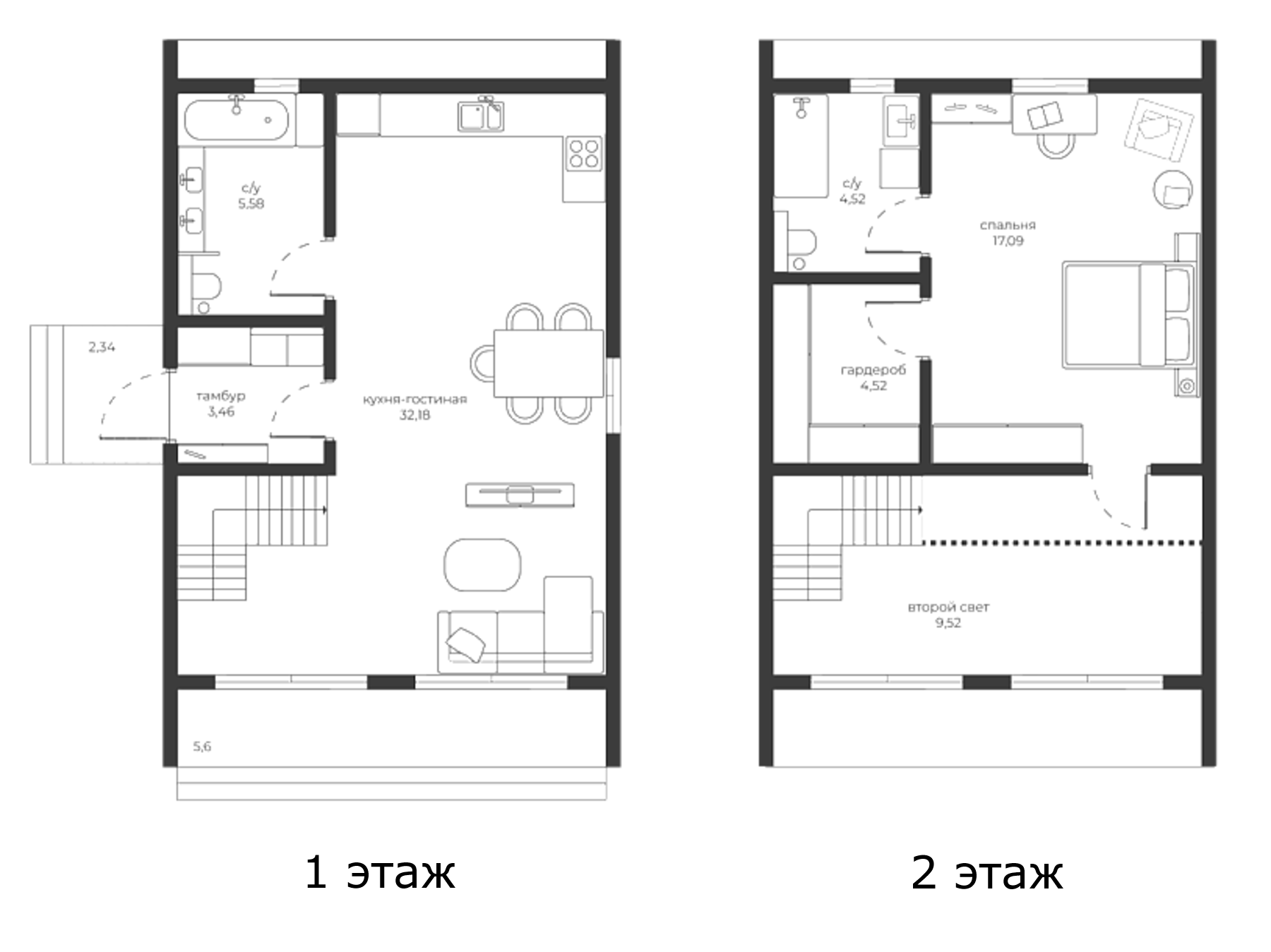 Планировка — Коттеджный поселок Изумрудный, 1-комн., 72 м²