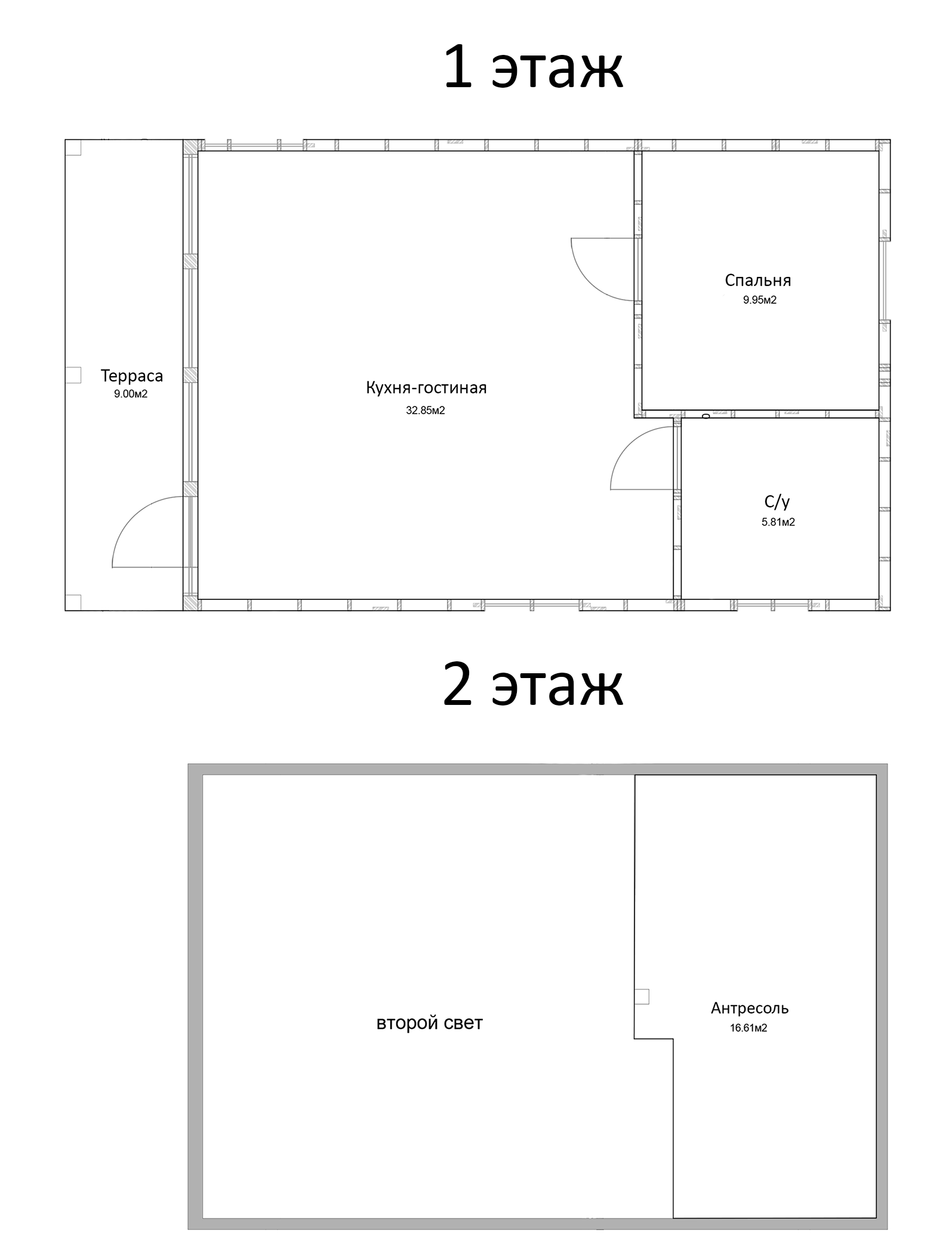 Планировка — Коттеджный поселок Велегож Парк. УК ESTAGE, 2-комн., 66 м²