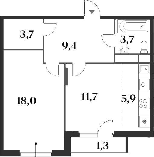 Планировка — Миниполис 8 Кленов, 2-комн., 52 м²