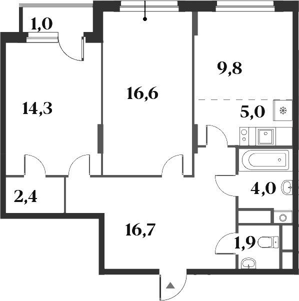 Планировка — Миниполис 8 Кленов, 3-комн., 71 м²