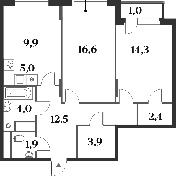 Планировка — Миниполис 8 Кленов, 3-комн., 71 м²
