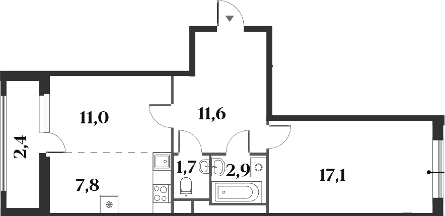 Планировка — Миниполис 8 Кленов, 2-комн., 52 м²
