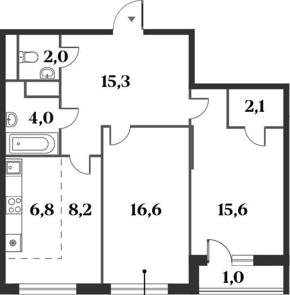 Планировка — Миниполис 8 Кленов, 3-комн., 71 м²