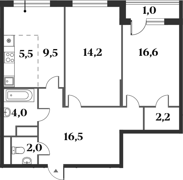 Планировка — Миниполис 8 Кленов, 3-комн., 71 м²