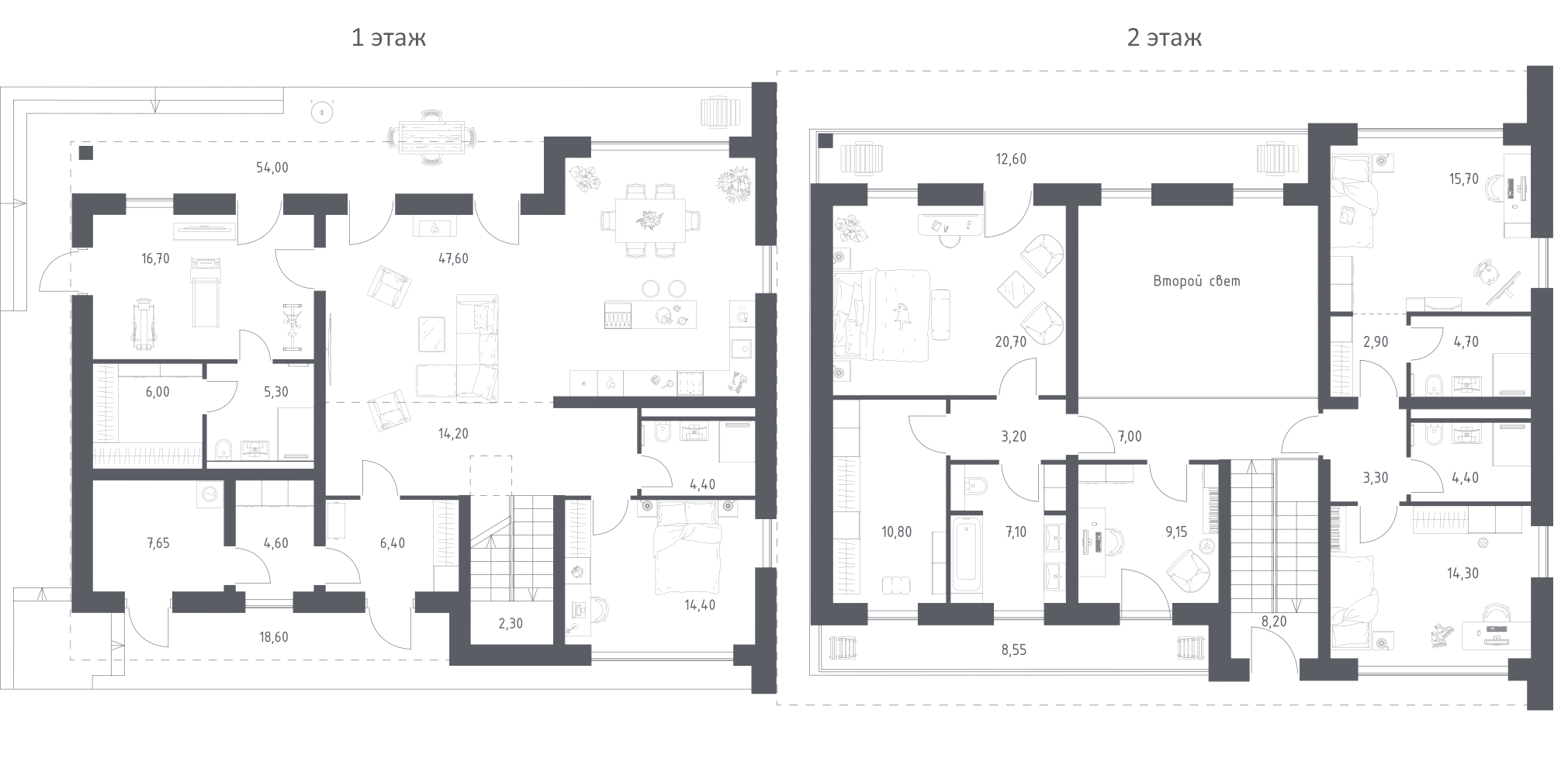 Планировка — Коттеджный поселок ПОРТ ЭММ, 6-комн., 279 м²