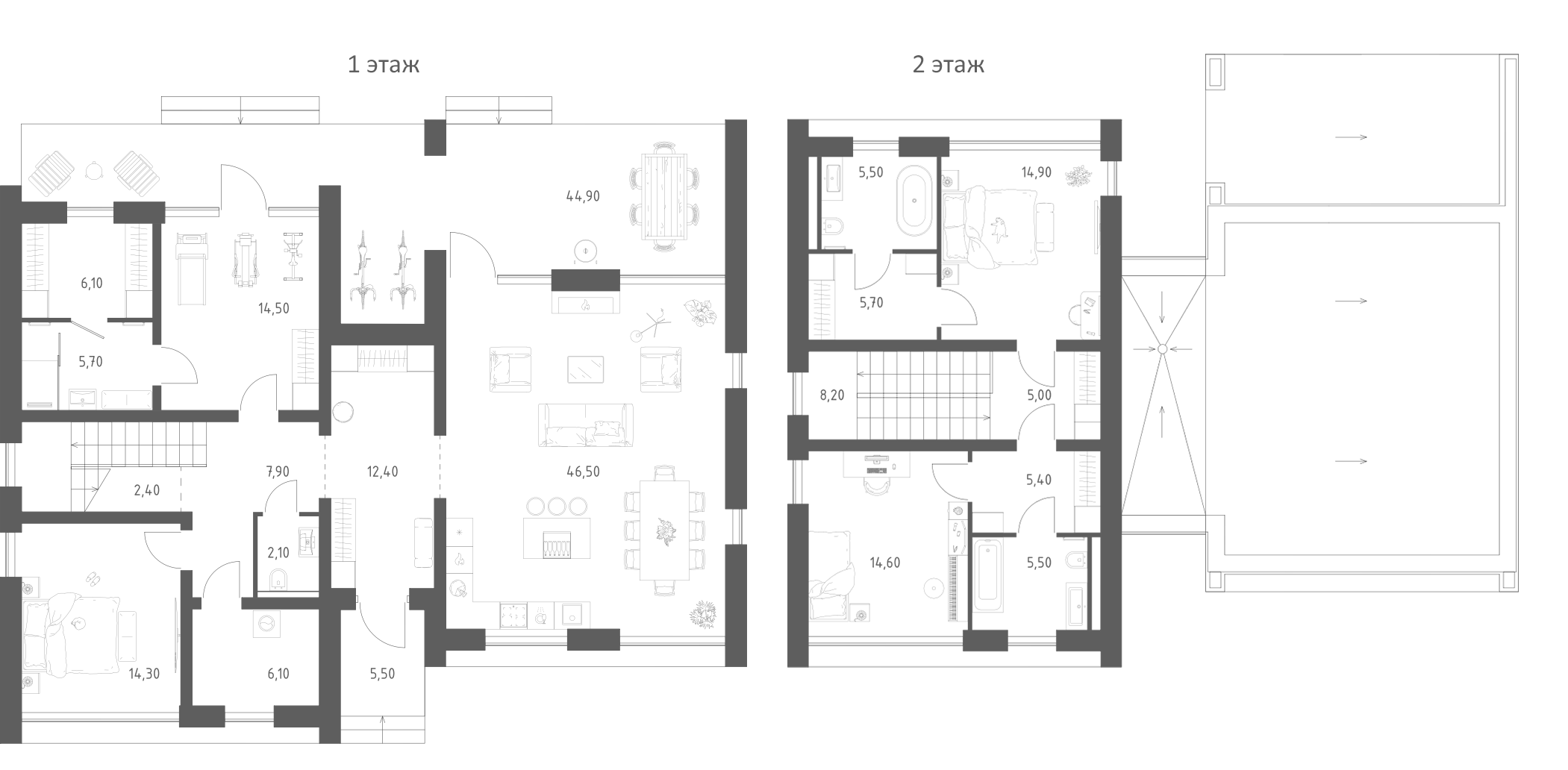 Планировка — Коттеджный поселок ПОРТ ЭММ, 4-комн., 197 м²