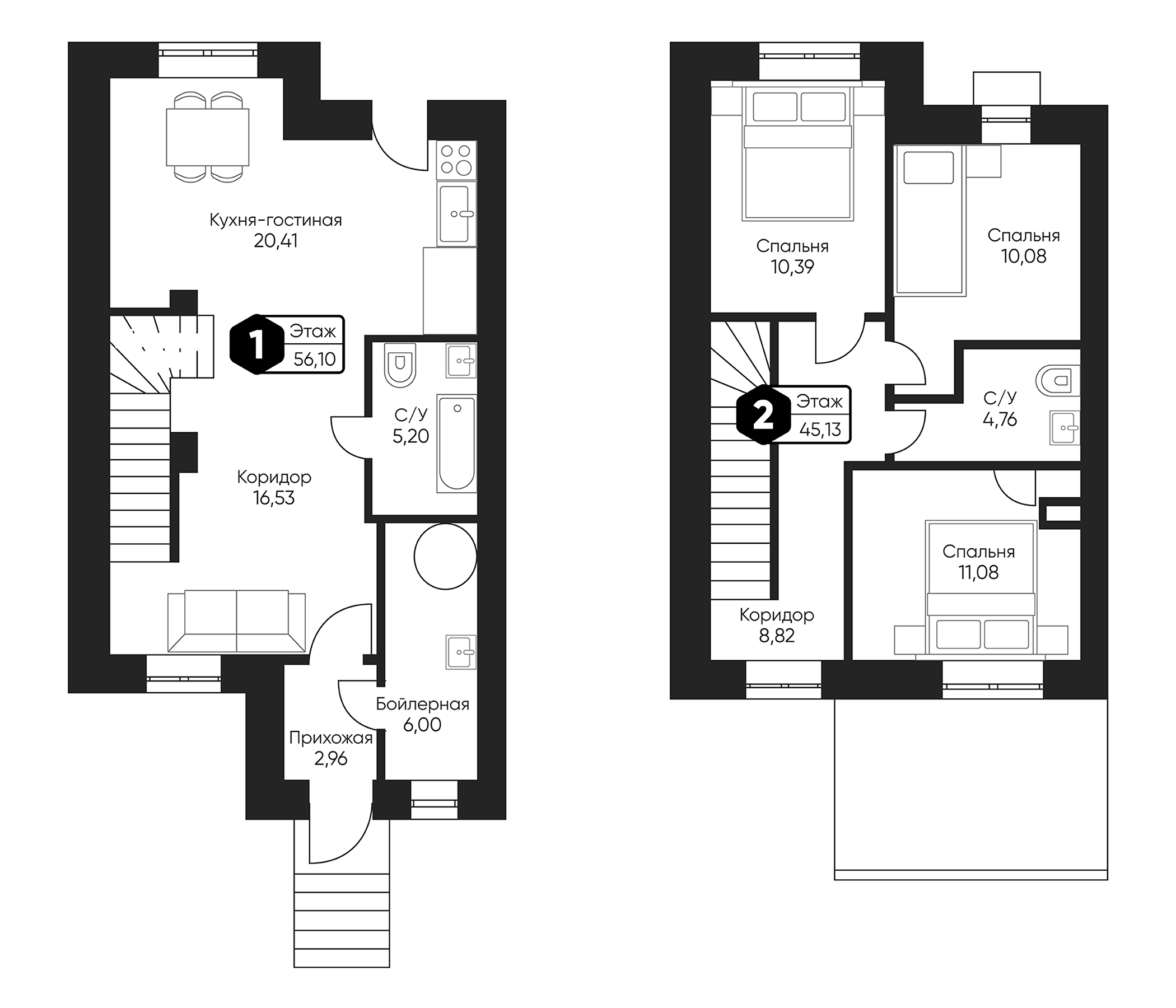Планировка — Мечта квартал Земляничная поляна, 3-комн., 108 м²