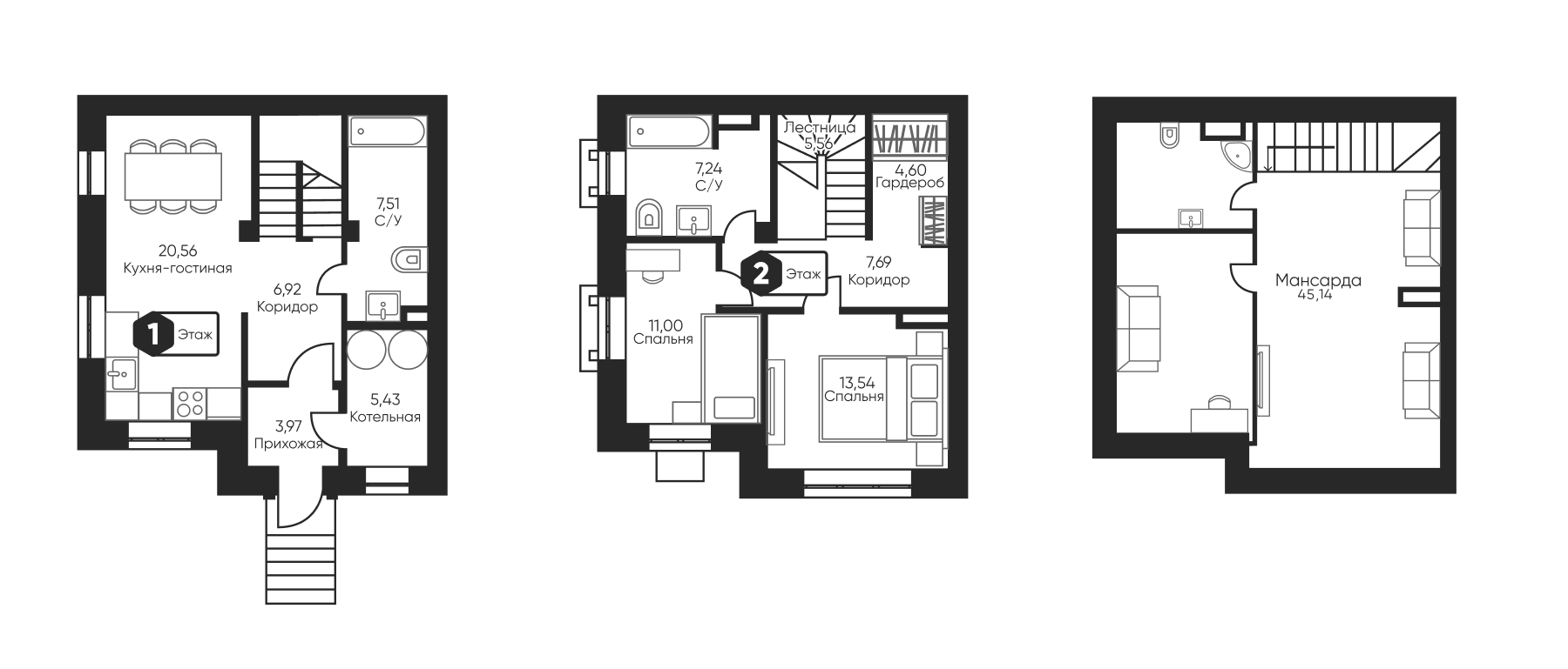 Планировка — Мечта квартал Земляничная поляна, 2-комн., 104 м²