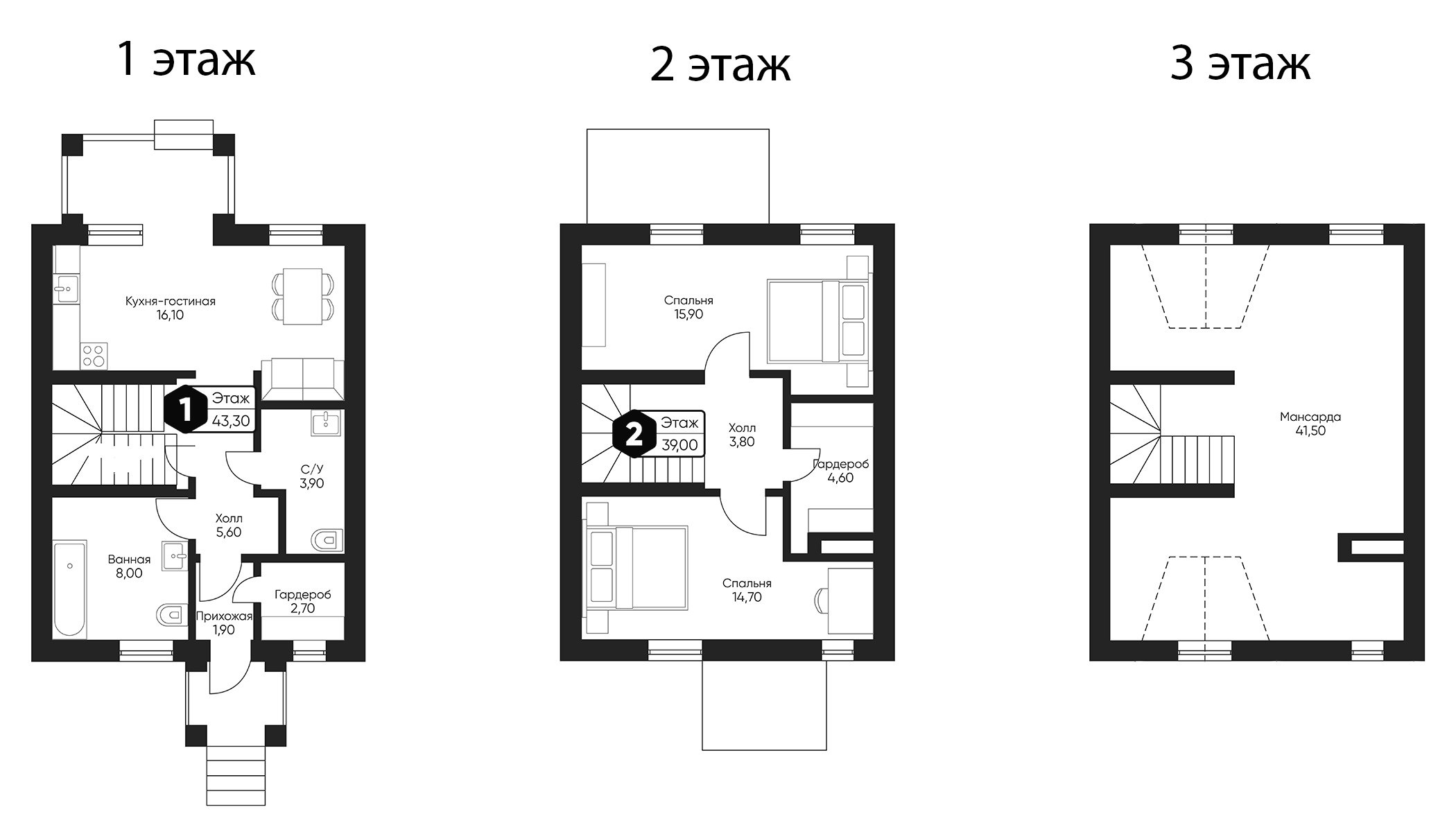 Планировка — Мечта квартал Тюльпанов, 3-комн., 142 м²