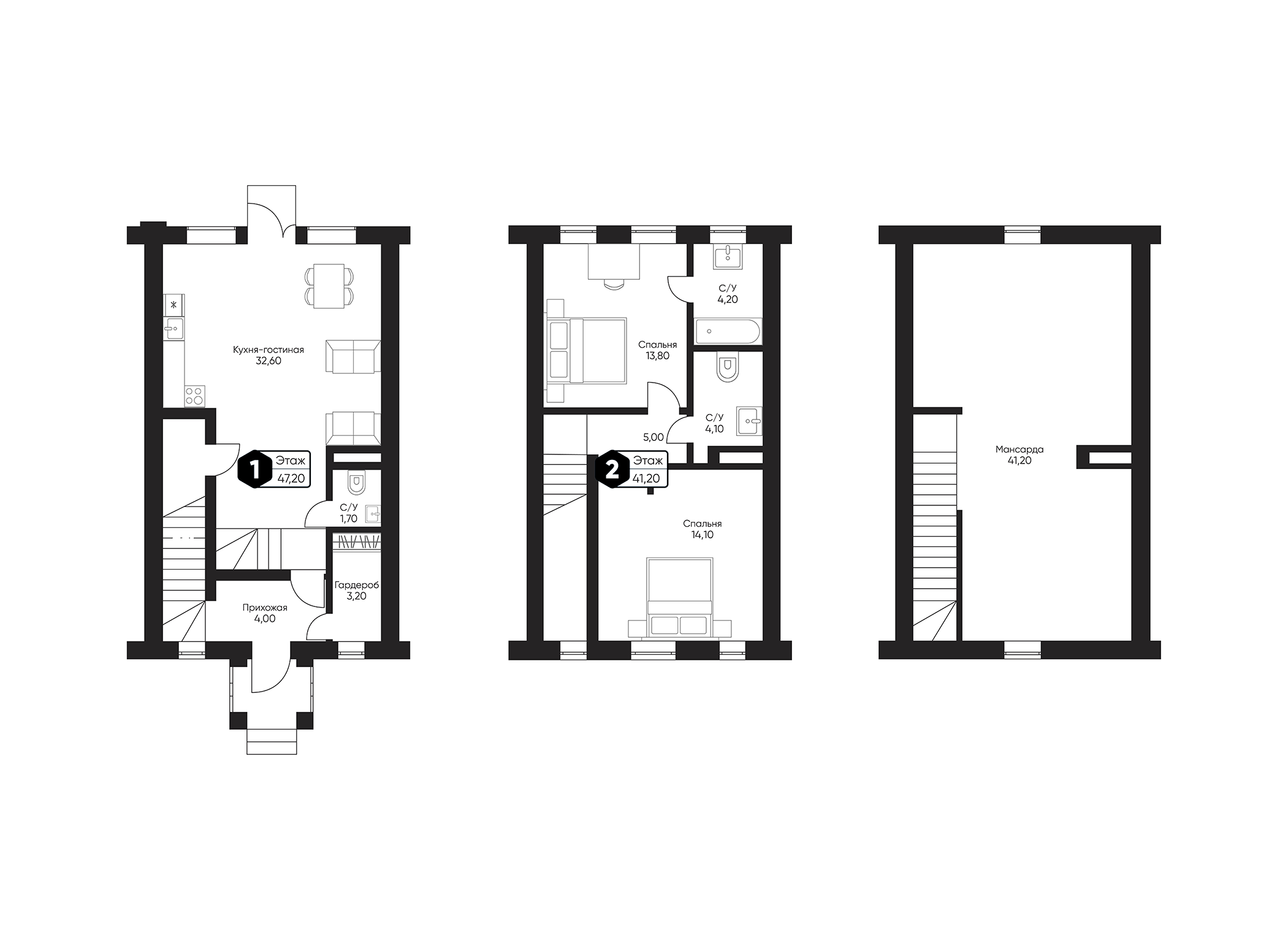 Планировка — Мечта квартал Тюльпанов, 3-комн., 140 м²