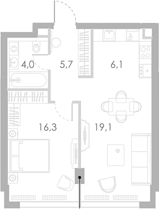 Планировка — Ривер Парк Кутузовский, 2-комн., 51 м²
