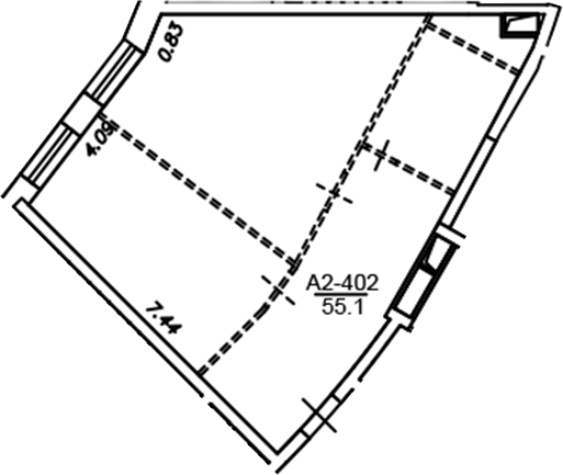Планировка — Клубный дом Рублево, 1-комн., 55 м²