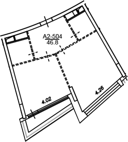 Планировка — Клубный дом Рублево, 1-комн., 47 м²