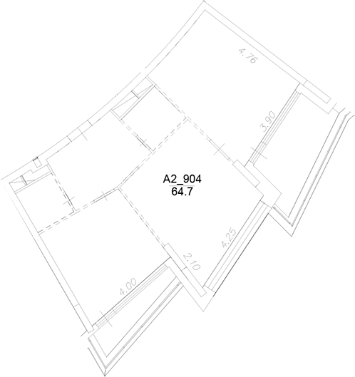 Планировка — Клубный дом Рублево, 1-комн., 65 м²