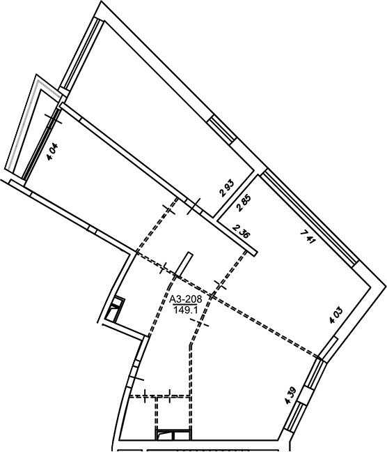 Планировка — Клубный дом Рублево, 1-комн., 149 м²