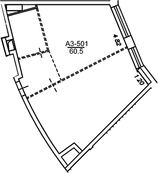 Планировка — Клубный дом Рублево, 1-комн., 61 м²