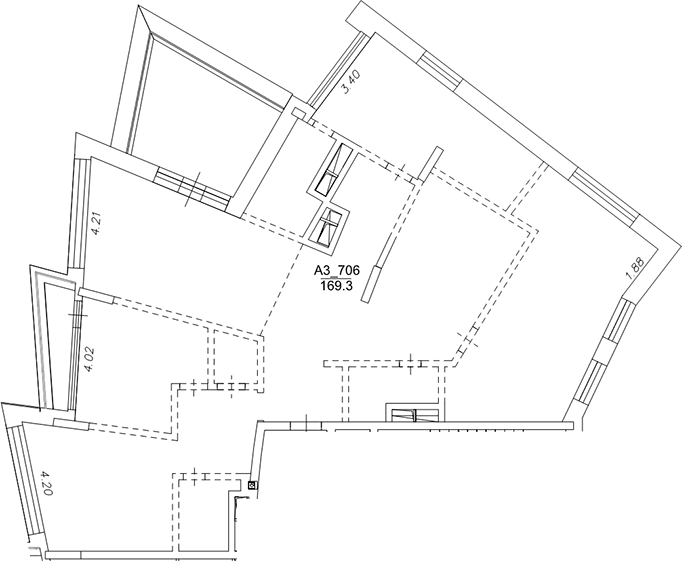 Планировка — Клубный дом Рублево, 1-комн., 169 м²