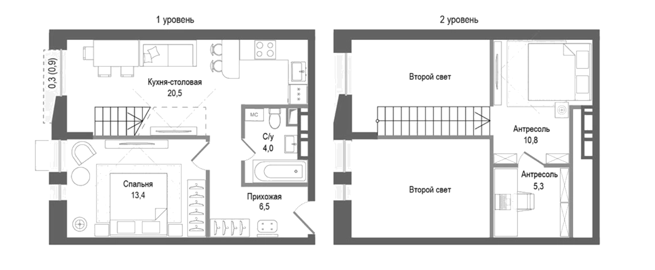 Планировка — Киноквартал, 4-комн., 61 м²