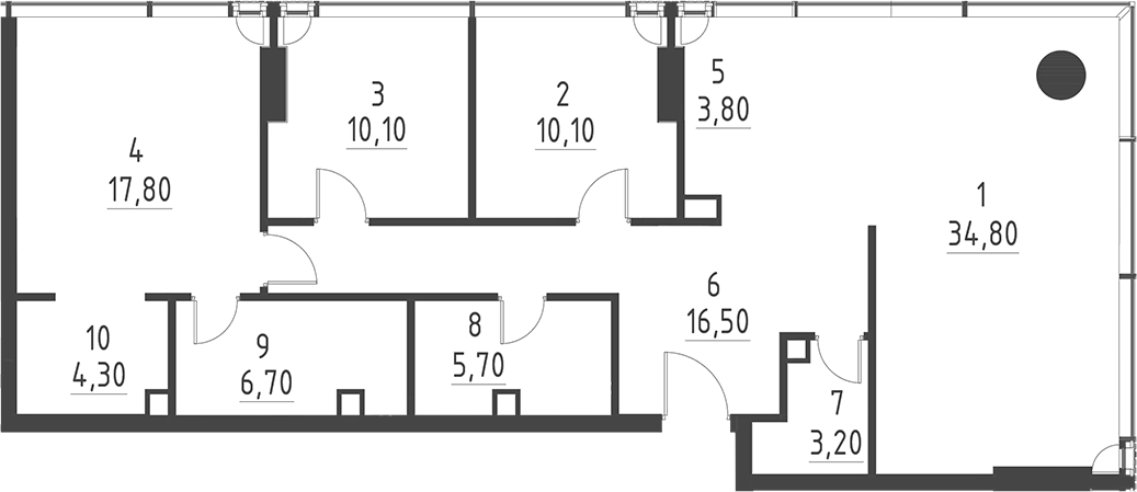Планировка — Слава, 4-комн., 113 м²