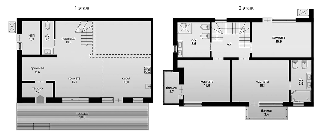 Планировка — Отрада на реке, 3-комн., 143 м²