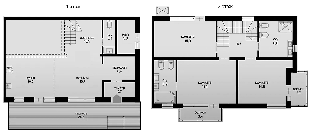 Планировка — Отрада на реке, 3-комн., 143 м²