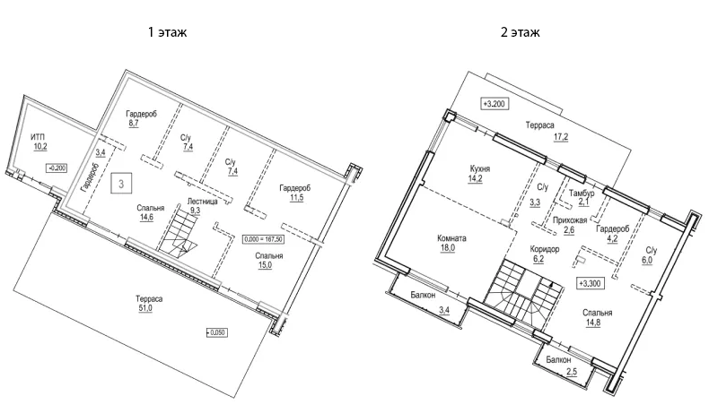 Планировка — Отрада на реке, 3-комн., 175 м²