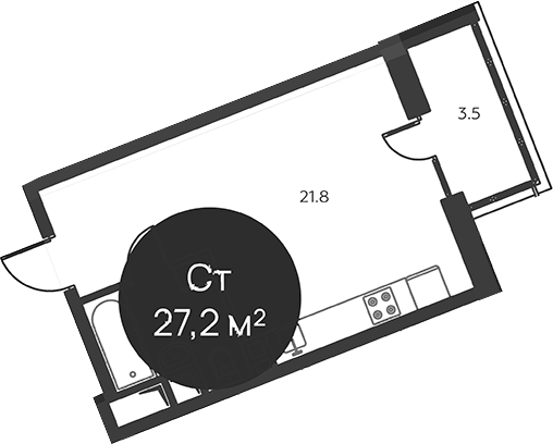 Планировка — Павлово 3, Студия, 26 м²